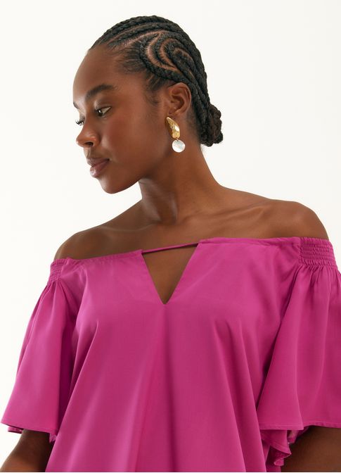 Vestido curto viscose pacífico rosa