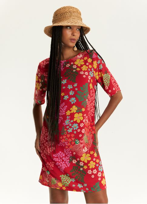 Vestido curto estampado picnic