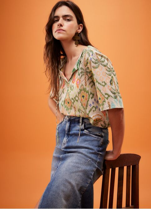 Blusa quadrada estampada brisa