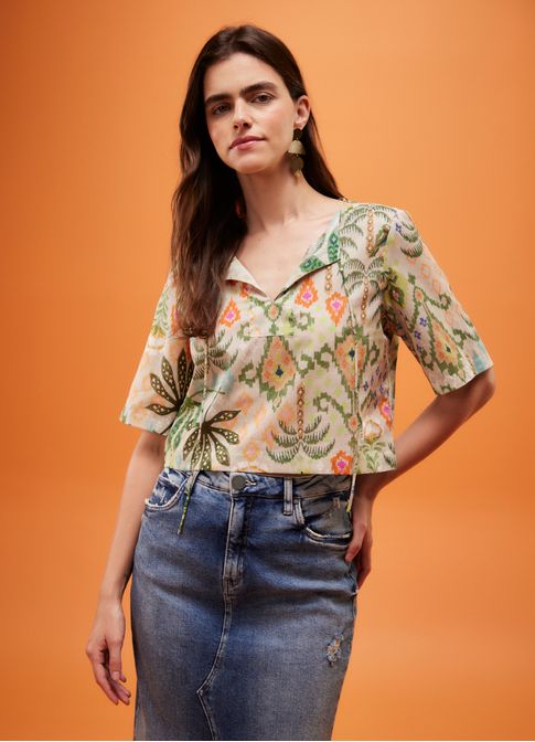Blusa quadrada estampada brisa