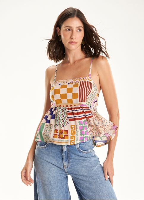 Blusa alcinha estampada attarine
