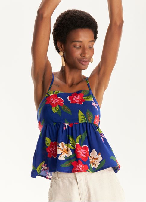 Blusa alcinha estampada caraíva