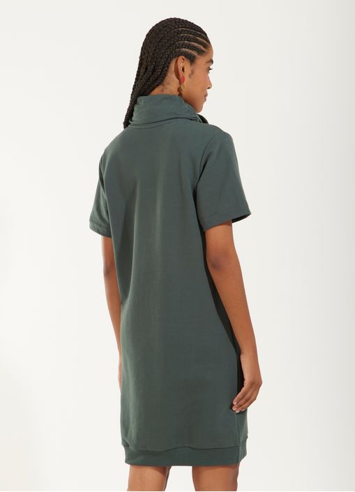 Vestido gola alta moletom verde
