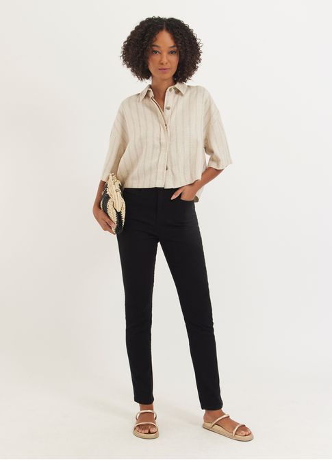 Calca sarja a skinny ultra comfort preto