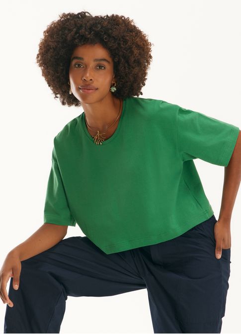 Blusa malha cotton verde claro