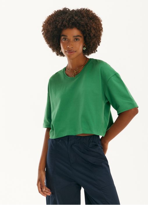 Blusa malha cotton verde claro