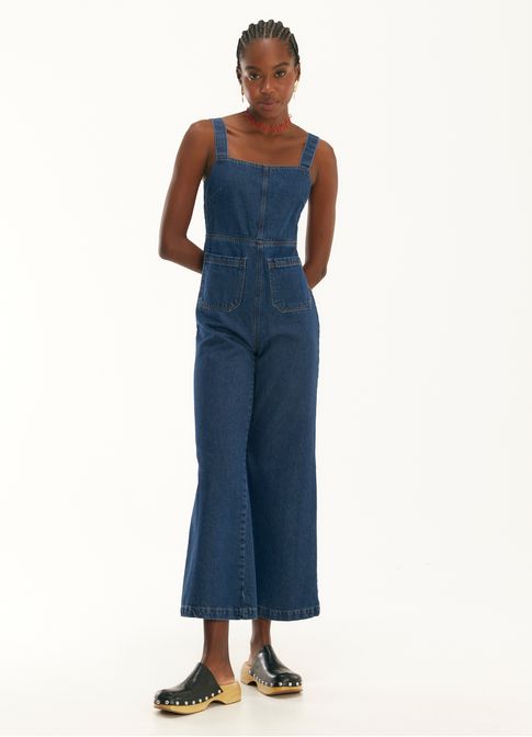Macacao jeans correnteza jeans