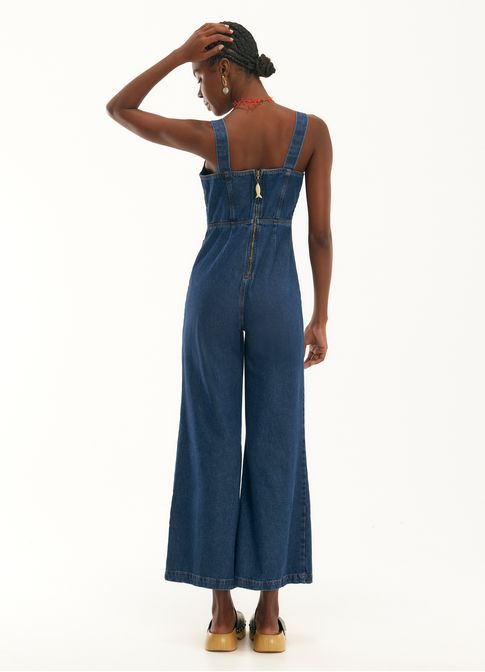 Macacao jeans correnteza jeans