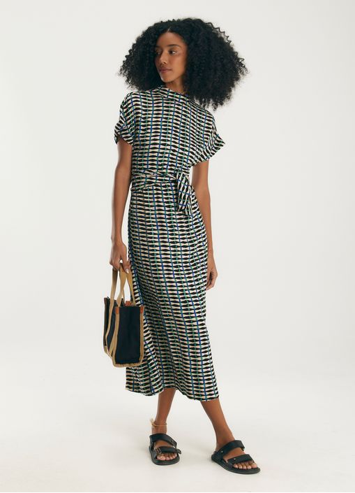 Vestido midi estampado sevilha