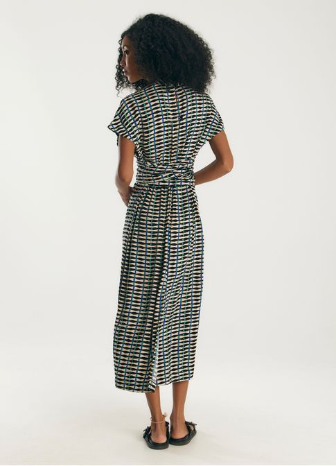 Vestido midi estampado sevilha