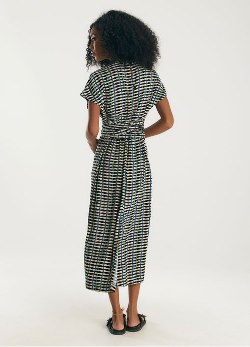 Vestido midi estampado sevilha