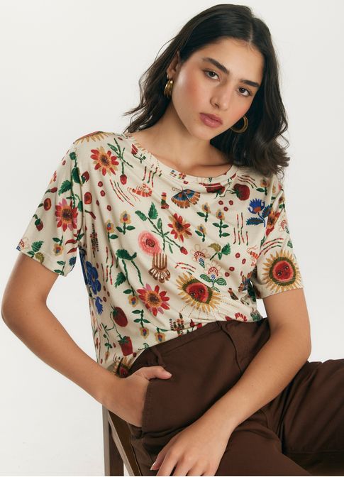 Blusa digital estampada caiena