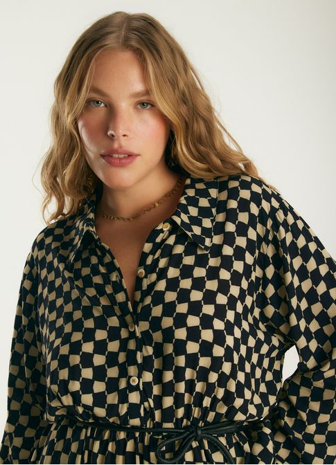 Vestido chemisier estampado losas