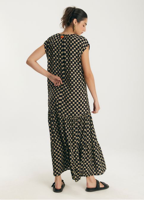 Vestido longo estampado losas