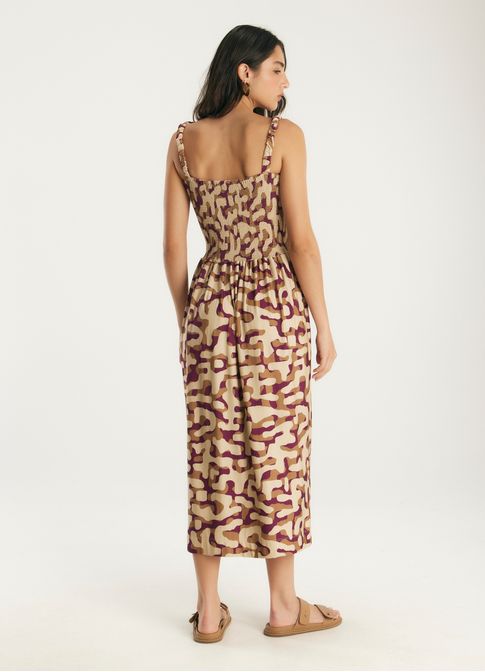 Vestido lastex moletinho estampado sierra