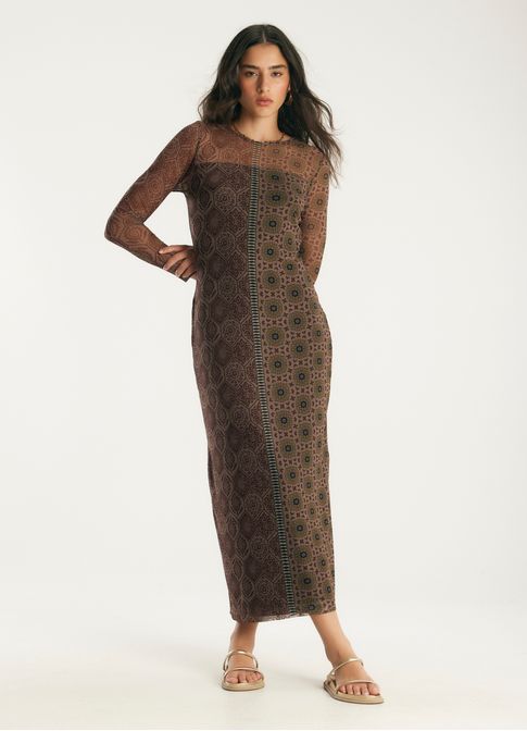 Vestido tule estampado andaluzia