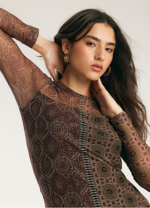 Vestido tule estampado andaluzia