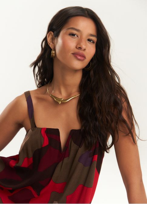 Vestido de crepe estampado valentina