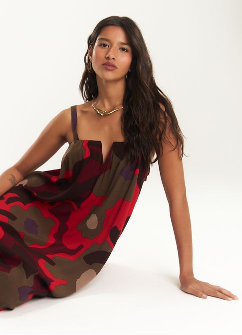 Vestido de crepe estampado valentina