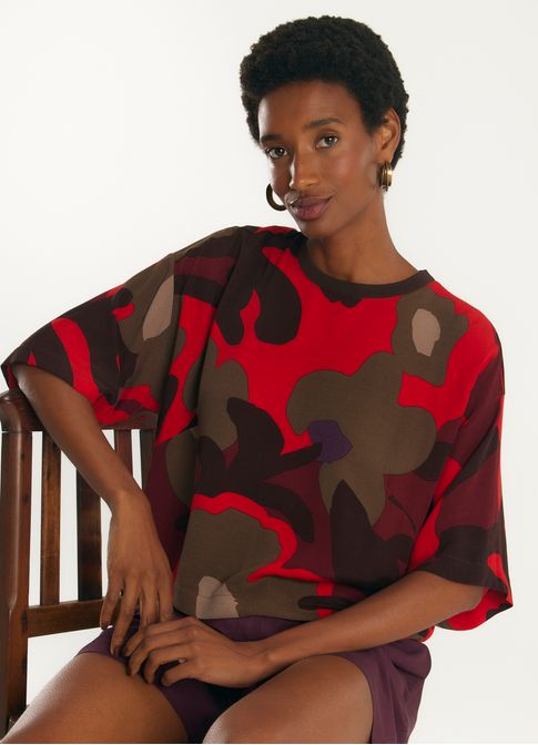 Blusa de crepe estampada valentina