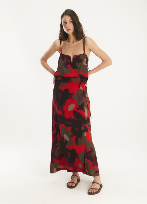 Saia de crepe estampada valentina