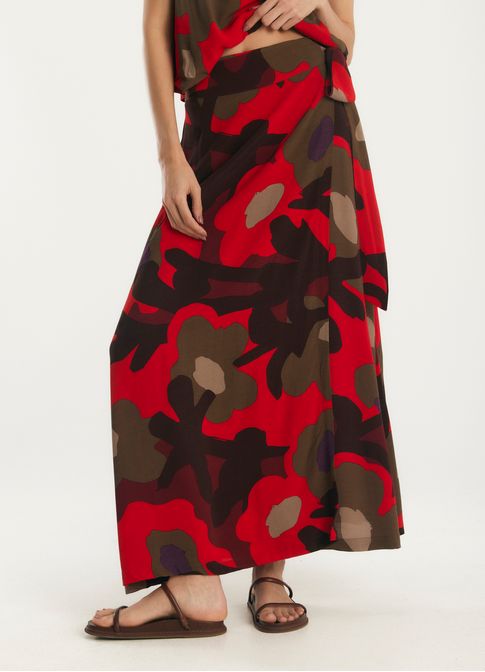 Saia de crepe estampada valentina
