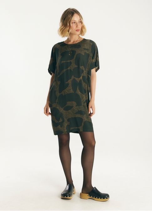 Vestido t-shirt dress estampado plaza