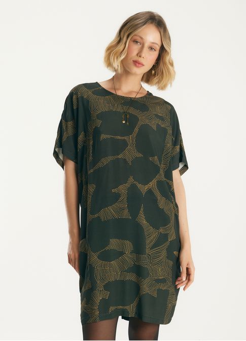 Vestido t-shirt dress estampado plaza