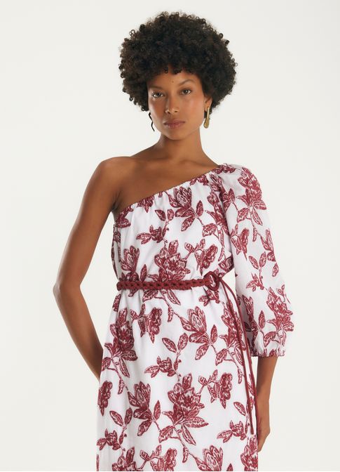 Vestido voil bordado floral movimento