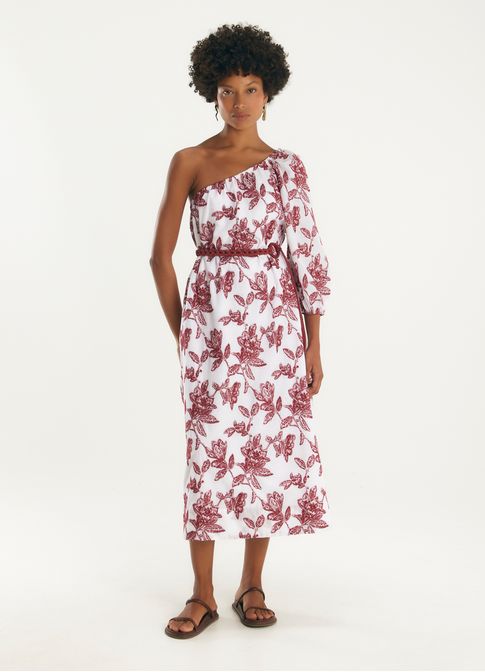 Vestido voil bordado floral movimento