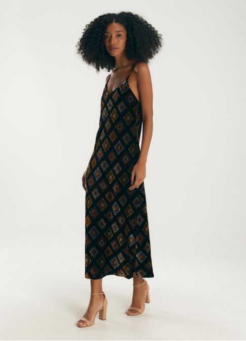 Vestido veludo folk