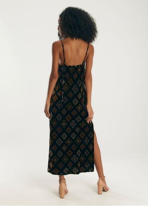 Vestido veludo folk