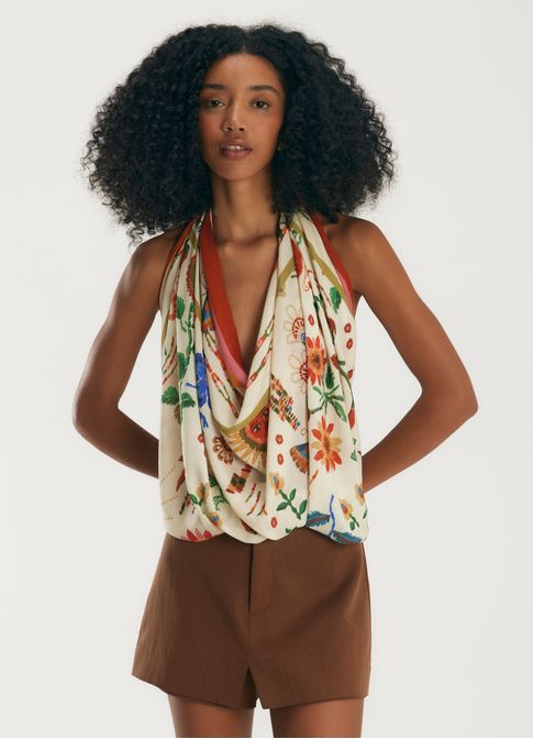 Maxi lenço estampado caiena