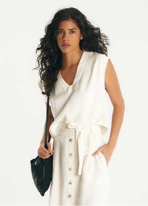 Regata shell viscose sarjada off white