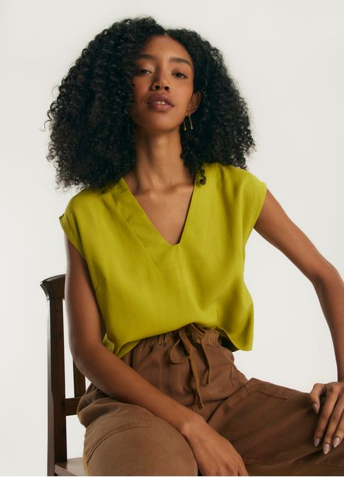 Regata shell viscose sarjada verde