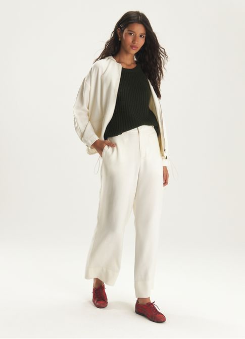 Parka viscose sarjada off white