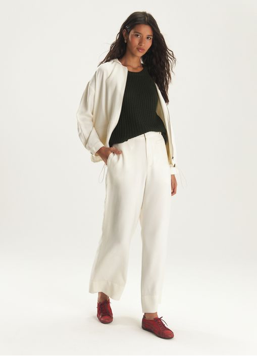 Parka viscose sarjada off white