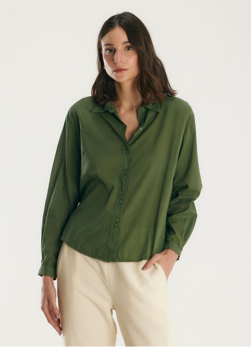 Camisa voil classic verde escuro