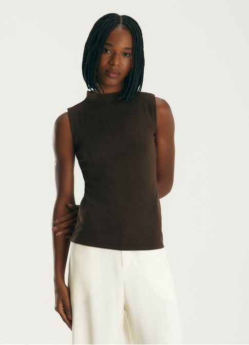 Blusa tricô basic marrom