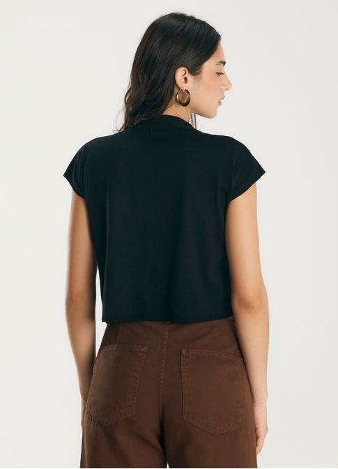 Blusa box tricô basic preto