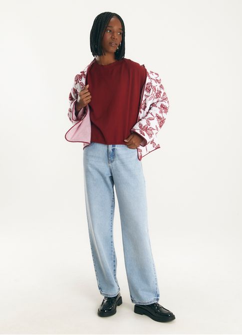 Blusa box tricô basic vermelho