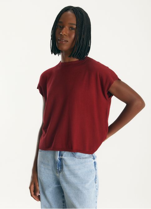 Blusa box tricô basic vermelho