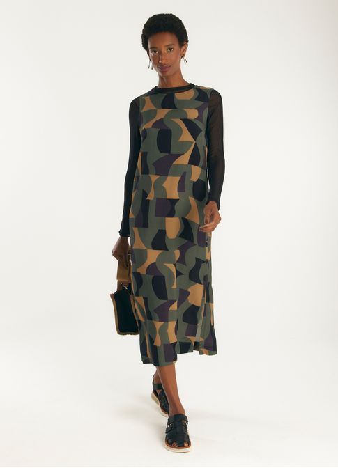Vestido midi estampado rambla