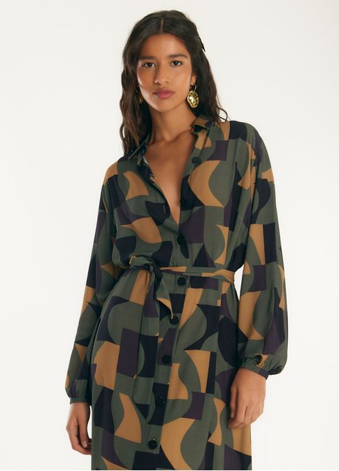 Vestido chemisier estampada rambla