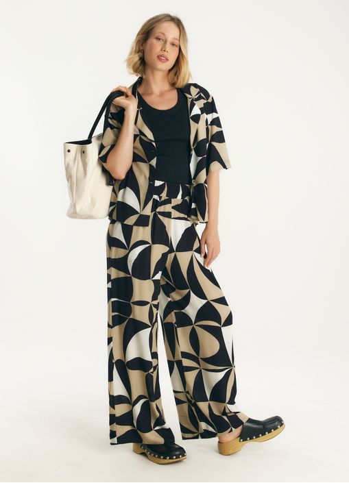 Calça estampada tendas