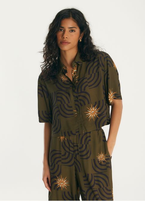 Camisa curta estampada epifania