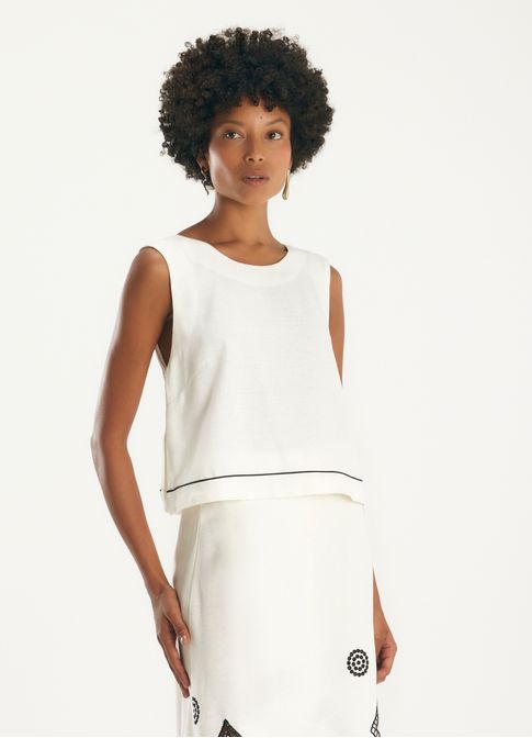 Blusa linho friso