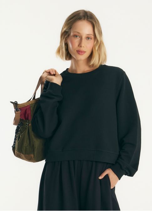 Pull moletom básico preto