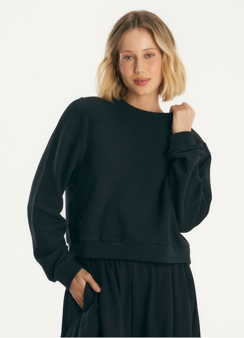 Pull moletom básico preto