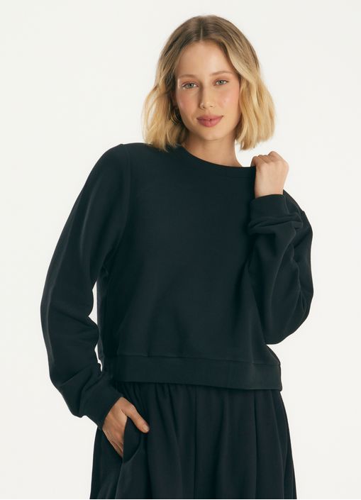 Pull moletom básico preto